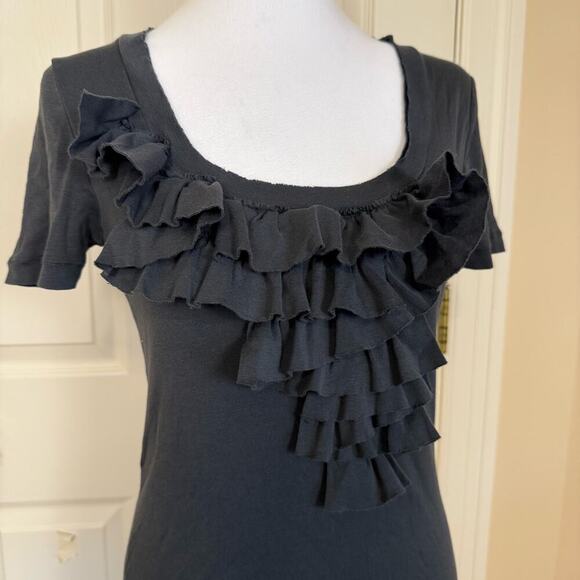 J. Crew 3 Top Bundle Medium Tees Ruffles, Henley, Perfect Fit VGUC Y2K - Picture 5 of 14